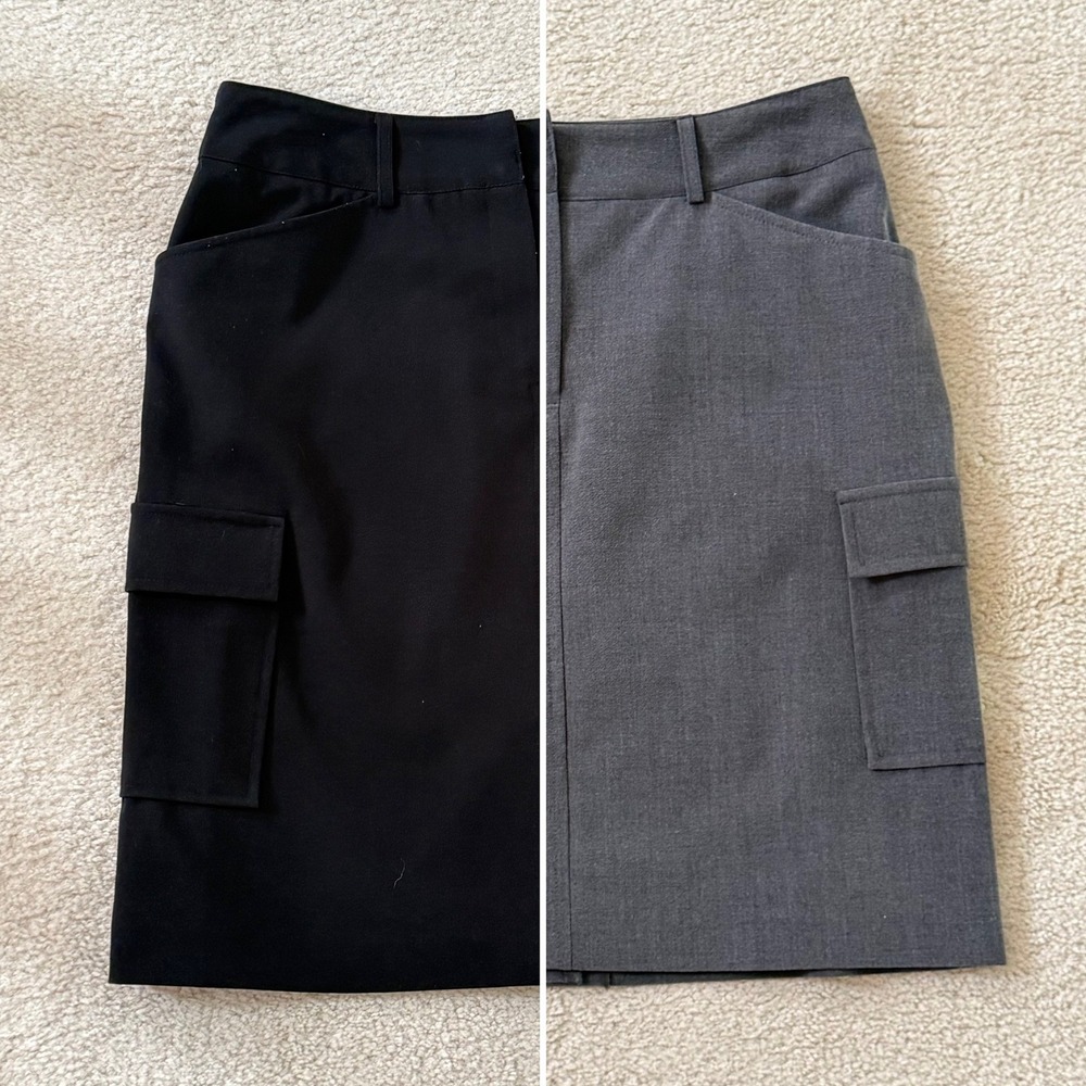 Geoffrey Beene Sport Womens Cargo Skirt Bundle Black Gray Size 6 Knee Length